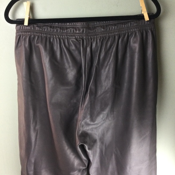 Theory 100% Leather Slit Leg Pull-On Taupe Pants Size 12 - Picture 7 of 14